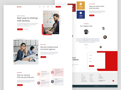 Startup Landing Page design flat design illustration landing page landing page design landingpage start up startup trending typography uiux vector webdesign website