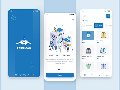 Laundry App Design app design branding design flat design illustration laundry app trending ui uiux