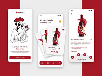 Wine Delivery App app design branding design drink flat design free freebie graphic design illustration liquor red trend trending ui uiux ux wine wine app wine logo xd