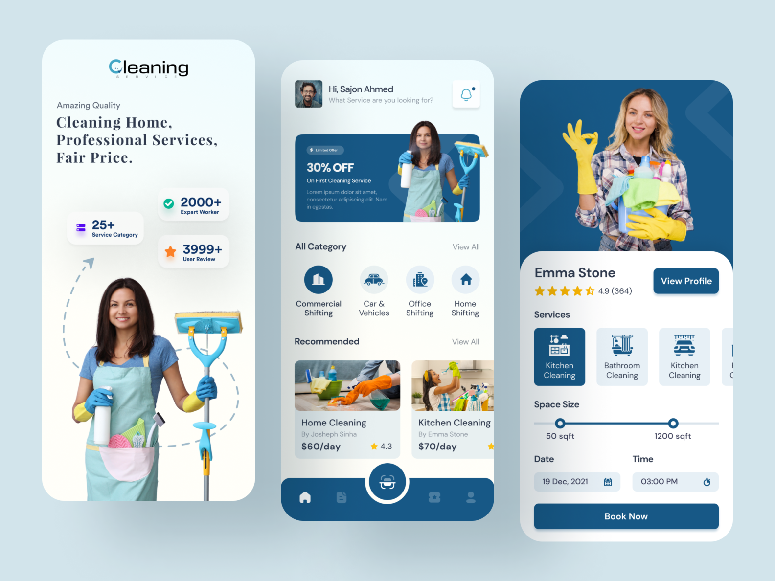 Home Cleaning App by INEXTURE Solutions Limited on Dribbble