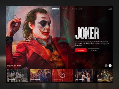 HBO Max Redesign Challenge branding clean ui dark theme dashboard ui hbo hbomax redesign imdb logo movie movies netflix online streaming series trailer trending tv tv show ui uiux webdesign