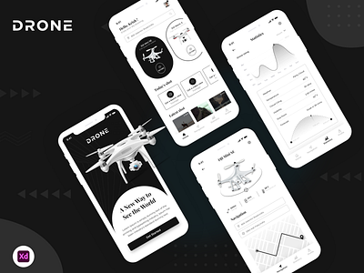 Drone Mobile Application app design branding design drone drone application drone mobile application illustration mobile app developer mobile app development trending ui uiux