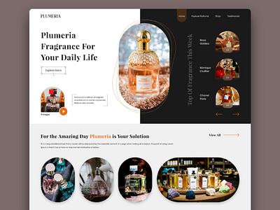 Perfume Web Design Concept 3d animation app design branding design flat design perfume perfume web concept premium perfumes trending ui uiux web design web design concept web development