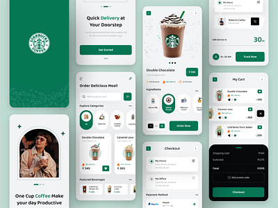 Starbucks App Redesign Challenge app concept app design application branding coffee coffee app coffee beans coffee shop delivery design ecommerce exotic drink flat design online product design redesign starbucks starbucks app trending uiux