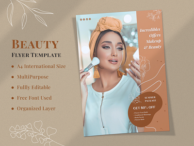 Beauty Flyer Template advertising beauty beauty shop branding business discount flyer makeup offer photoshop price salon