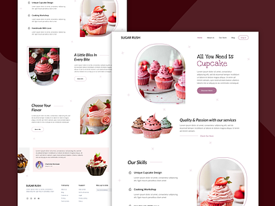Cup Cake Landing Page cakes cup cake discounts ecommerce webpage landing page layout offers online online shopping sales seasons greetings webpage