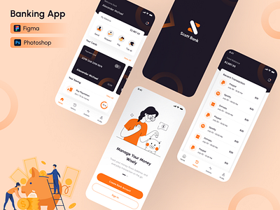 Banking App Challenge bank banking app card clean design cryptocurrency currency money onboarding screen payment send transaction ui