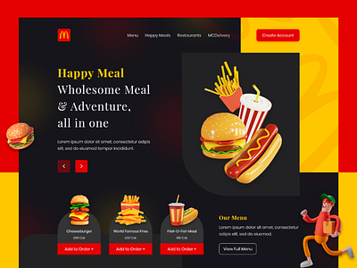 McDonald’s Website Challenge discounts ecommerce webpage landing page layout macdonalds landing page offers online redesign sales seasons greetings webpage