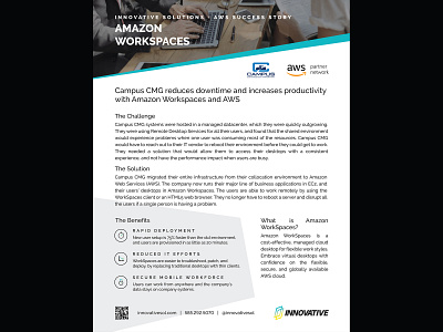 Success Story - Campus Construction Management Group + AWS branding case study print design