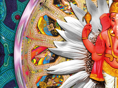 Ganesha Fragement - Textures astronomy deity digital art experiment fantasy ganesh ganesha gods graphic artists gratitude hindu god hinduism magic mystery optimism science fiction wellbeing