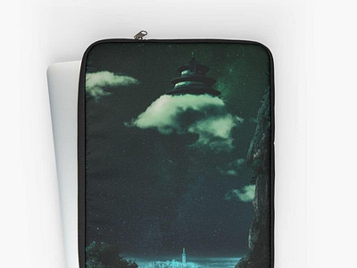 "The Cloud People" on a laptop case! art astrology astronomy canvas cyberpunk decorate digital art galaxy independent interior nasa poster print science scienceficton scifi space star vaporwave wall art