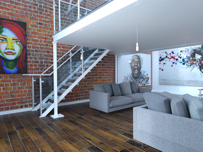 Mezzanine floor proposal 3ds max inventor and fstorm render