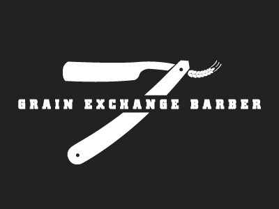 Grainex barber exchange grain logo razor type