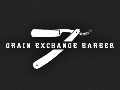 Grain Exchange barber exchange grain logo razor revision type