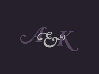 A & K logo monogram purple type wedding