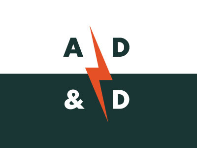 A D & D brand corporate design lightning logo type