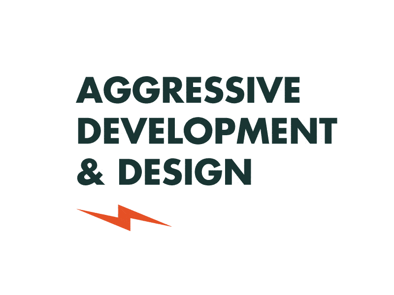 Aggressive Development & Design animation bolt design gif lightning logo type typography wordmark