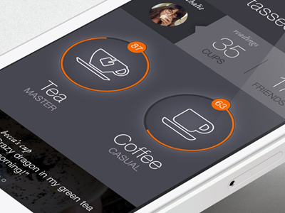 tasseo app clean coffee greyscale mobile tea