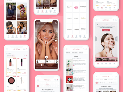 Nessa Mobile App app beauty design shop shopify ux web design