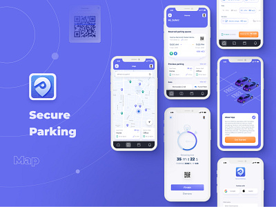 Parking Mobile App app arabic booking car design game illustration logo parking secure ux web design