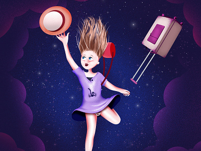 Space Holiday, An illustrated dream digital art illustration