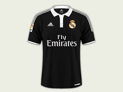 R.Madrid Away adidas black crest football jersey kit real real madrid soccer spain sport white