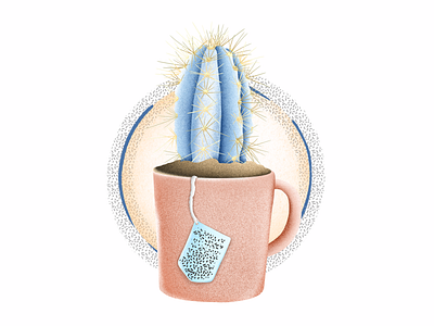 Prickly tea applepencil cacti cactus colorful design digital drawing flowers garden house plant illustration ipad ipad pro plant plant illustration plants succulent texture