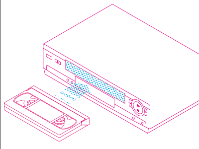 dead media: vhs dead media handbook how to howto illustration isometric recorder retro vcr vhs vintage