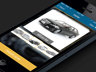 VRC — car rent app animation cars design interactive ios7 odessa rent slide ui ukraine