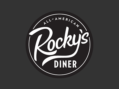 Rocky's hand hand drawn lettering logo sans script