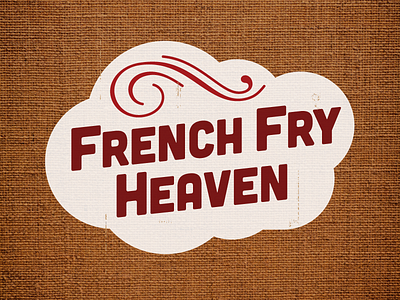 French Fry Heaven brown burlap cloud cubano dalliance flourish white