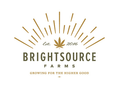 BrightSource Farms farm gold green lockup marijuana mercury plant proxima sans serif