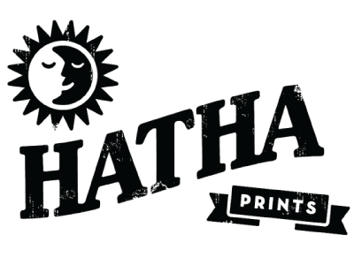 Hatha Prints banner bw hatha moon printing serif sun