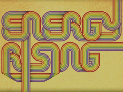 Energy Rising chakra circle rainbow typography