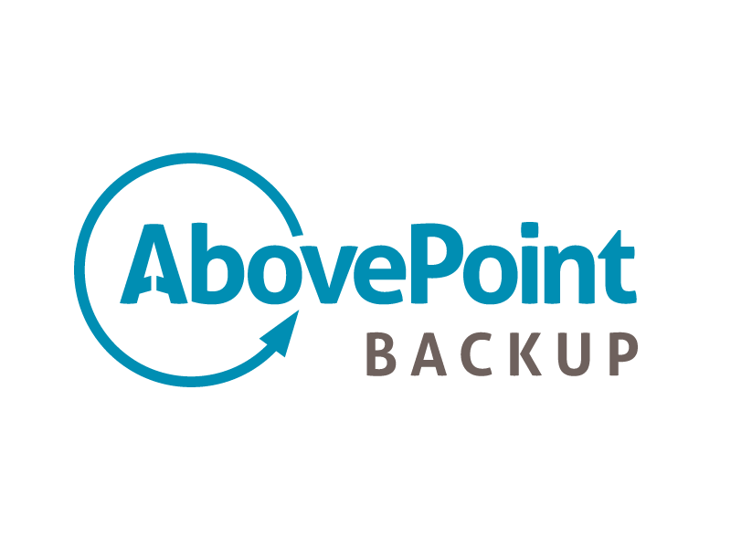 AbovePoint Backup arrow backup blue gray sans