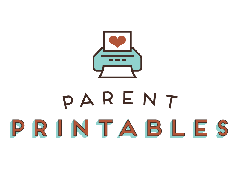 Parent Printables blue brown frontage heart parent printer red sans
