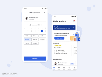 gi trak app app appointments blue calendar doctor log food medical medical app navigation notification ui uidesign uiux user interface ux uxdesign uxui uxuidesigner