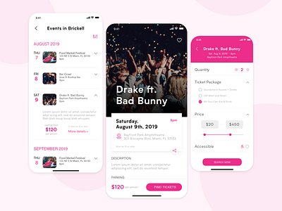 event app ideas app bad bunny brickell buy tickets concert drake event event app events miami music ui ux uxdesign