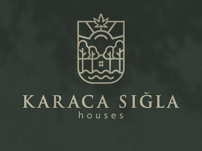 Karaca Sığla Houses Logo Design boutique brand branding design hotel house logo logo design logotype sea travel tree