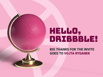 Hello, Dribbble! 3d adobe dimension debut first post first shot globe photoshop thanks