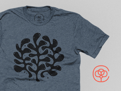 Fronds bubbles cotton bureau flat illustration kelp nature plant screenprint seaweed simple t shirt vector