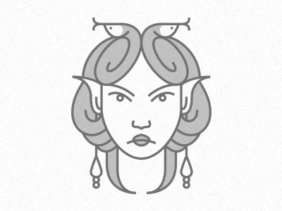 Gorgon euryale face gorgon greek icon lineart monoweight monster mythology snake vector woman