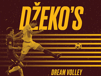 Dzeko's Dream Volley animation champions league dzeko football motion graphics poster retro roma soccer uefa