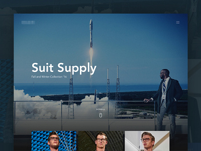 Not your regular clothing store dark fashion header homepage landingpage material onepage suits ui ux