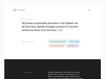 Stuurmen Redesign agency creative flat header homepage landingpage website