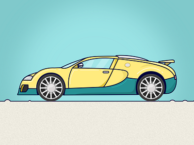 Bugati Veyron bugati car flat icon illustration minimal veyron