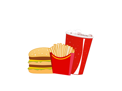MacD Combo Vector illustration burger coke donalds fries icon illustration mac simple