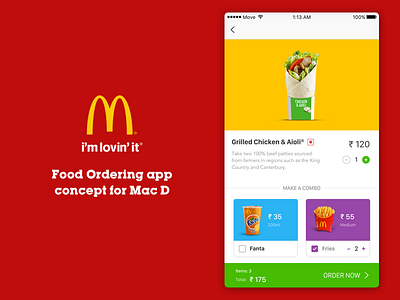 MacD Food ordering app Concept app concept flat food ios macd minimal ordering simple