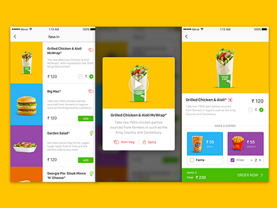 MacD Food ordering app Concept_more app blur concept food ios macd order shopping minimal ui ux
