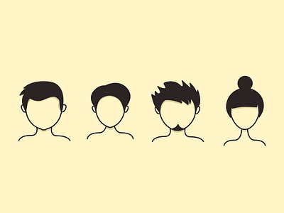 Avatars avatars face icon illustration line men minimal simple women